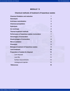 MODULE 7.5 Chemical methods of treatment of hazardous