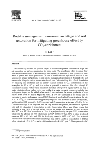 Residue management, conservation tillage and soil restoration for