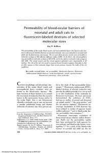 Permeability of blood-ocular barriers of neonatal and adult