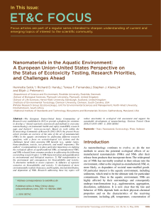 Nanomaterials in the aquatic environment: A