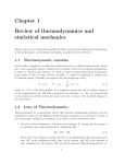Chapter 1 Review of thermodynamics and statistical mechanics