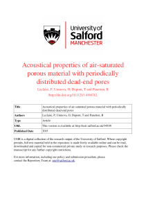 Acoustical properties of air-saturated porous material with
