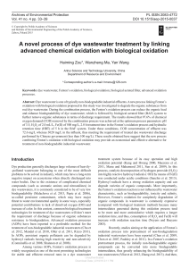 A novel process of dye wastewater treatment by linking advanced