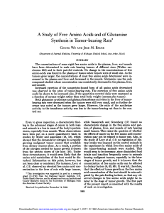 A Study of Free Amino Acids and of Glutamine