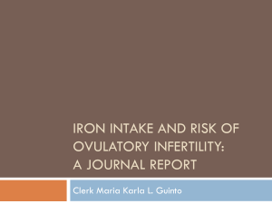 Iron intake and risk of ovulatory infertility: a journal report