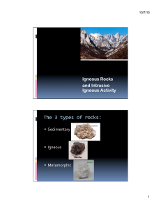 Rock cycle and Igneous rocks
