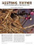 The use of aromatic plants in Cape Sparrow nests