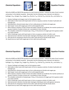 Word and Skeleton Equations Practice (ws Fall 2010)