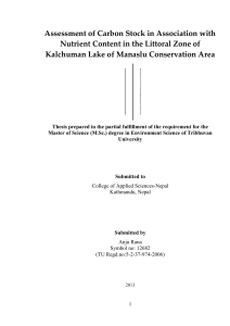 Assessment of carbon dynamics in relation to nutrient