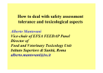 How to deal with safety assessment tolerance and toxicological