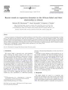 Recent trends in vegetation dynamics in the African Sahel and their