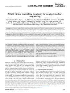 ACMG clinical laboratory standards for next