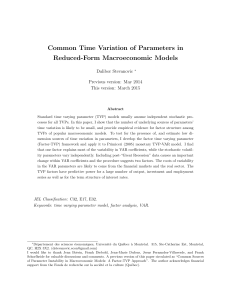 Common Time Variation of Parameters in Reduced