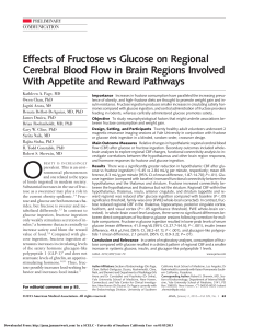 Effects of Fructose vs Glucose on Regional