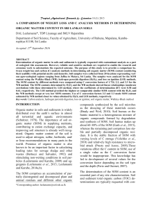 INTRODUCTION Organic matter in soils and sediments is widely