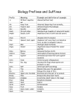 Biology Prefixes and Suffixes