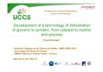 Development of a technology of dehydration of glycerol