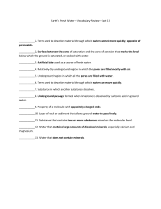 Earth`s Fresh Water – Vocabulary Review – last 13 ___________1