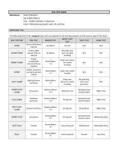 SOIL TEST GUIDE Definitions: Sand