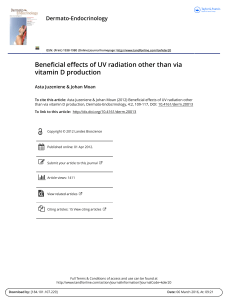 Beneficial effects of UV radiation other than via vitamin D production