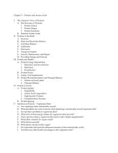 Chapter 5 – Proteins and Amino Acids