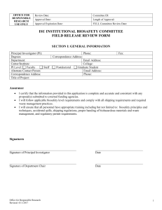 IBC Field Release Form - Office for Responsible Research