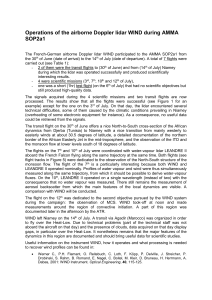 Operations of the airborne Doppler lidar WIND during AMMA SOP2a1