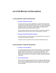 List of O2 Manuals and Descriptions