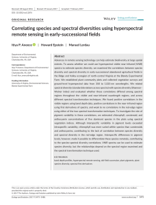 Correlating species and spectral diversities using hyperspectral