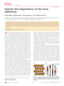 Particle Size Dependence of the Ionic Diffusivity