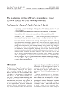 The landscape context of trophic interactions: insect spillover across