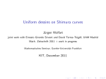 Slides of the talk Uniform dessins on Shimura curves