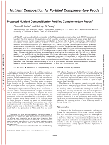 Nutrient Composition for Fortified Complementary Foods