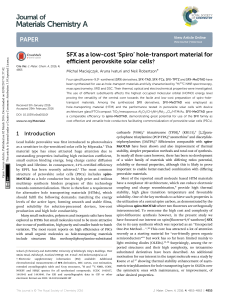 SFX as a low-cost `Spiro` hole-transport material