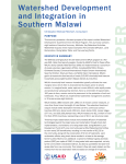 Watershed Development and Integration in Southern Malawi
