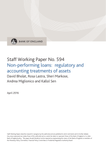 Staff Working Paper No. 594: Non-performing