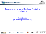 Introduction to Land Surface Modeling Hydrology