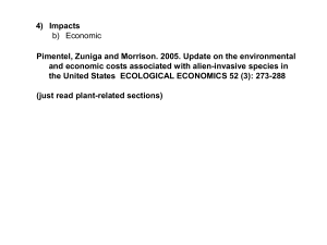 Environmental impacts of invasive species: cost assessment and