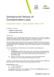 Unimproved Values of Contaminated Land