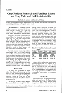 Crop Residue Removal and Fertilizer Effects on Crop Yield and Soil