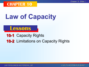 LESSON 10-1 Capacity Rights