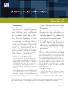 LEVERAGE, HEDGE FUNDS AND RISK
