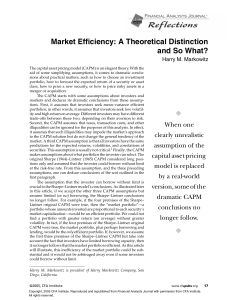 Market Efficiency: A Theoretical Distinction and So What?