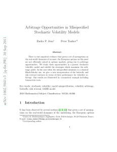 Arbitrage Opportunities in Misspecified Stochastic volatility Models