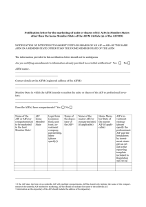 Notification under AIFMD - Central Bank of Ireland