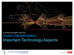 Solar Desalination Important Technology Aspects