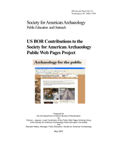 Society for American Archaeology US BOR Contributions to the