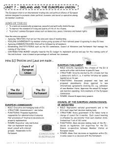 unit 7 - ireland and the european union