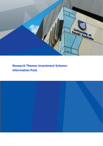 Research Themes Investment Scheme: Information Pack