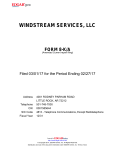 windstream services, llc - Windstream Investor Relations
